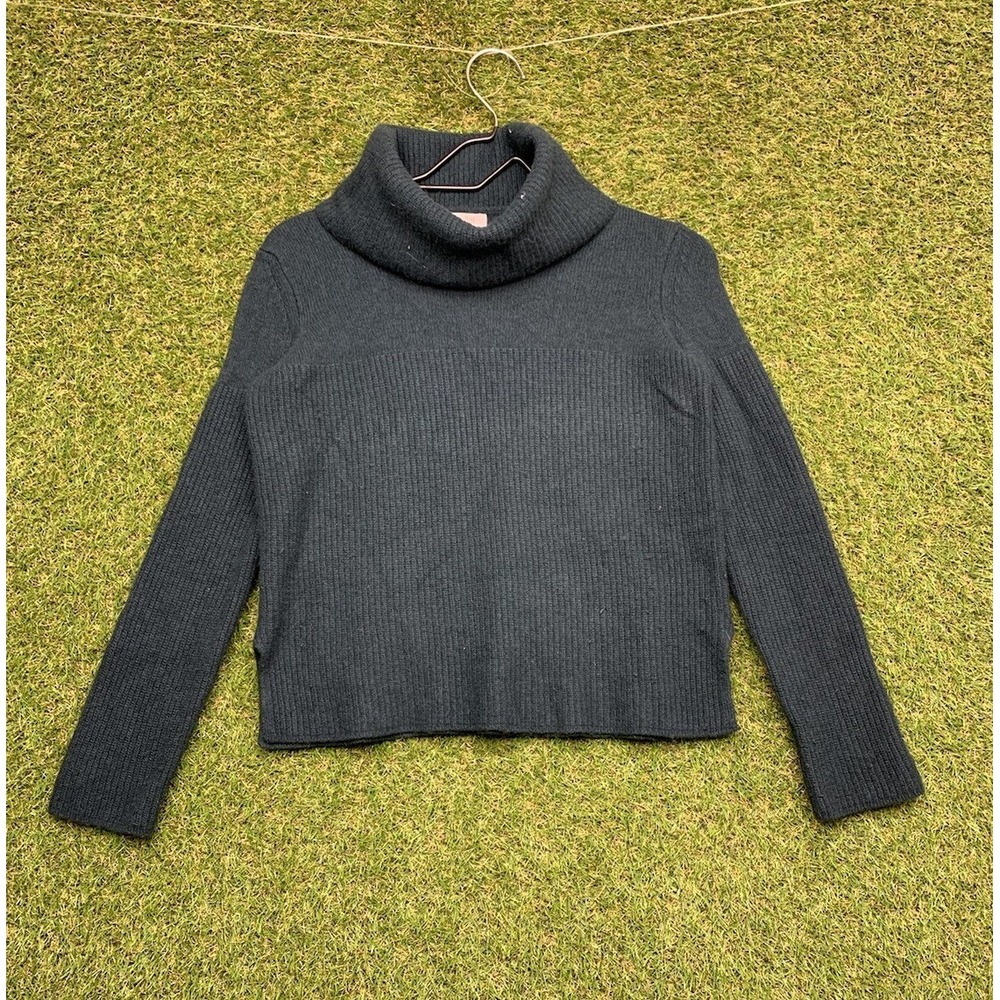 Bartolini Wool Cashmere Sweater Womens XS Knit Green Turtleneck Cropped Italy